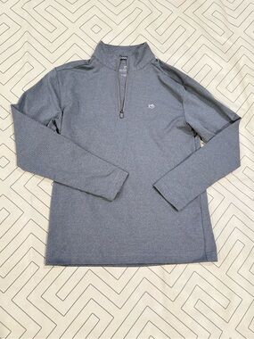 Southern Tide Grey Striped Quarter Zip